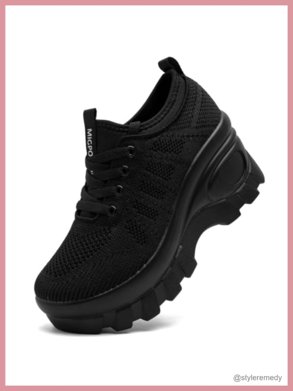 Women's Chunky Platform Wedge Sneakers Mesh Walking Shoes